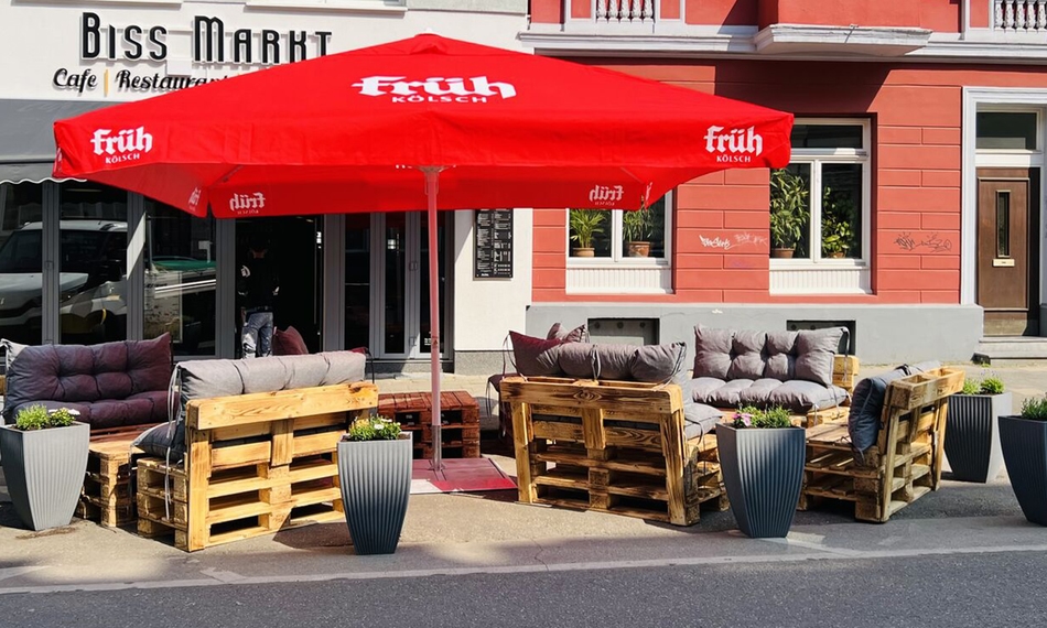 Biss Markt, Burger- oder Flammkuchen-Menü bespaar 34% in Aachen via Uit ...