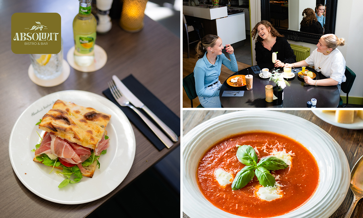 2- of 3-gangen keuzelunch bij Absoluut Bistro & Bar