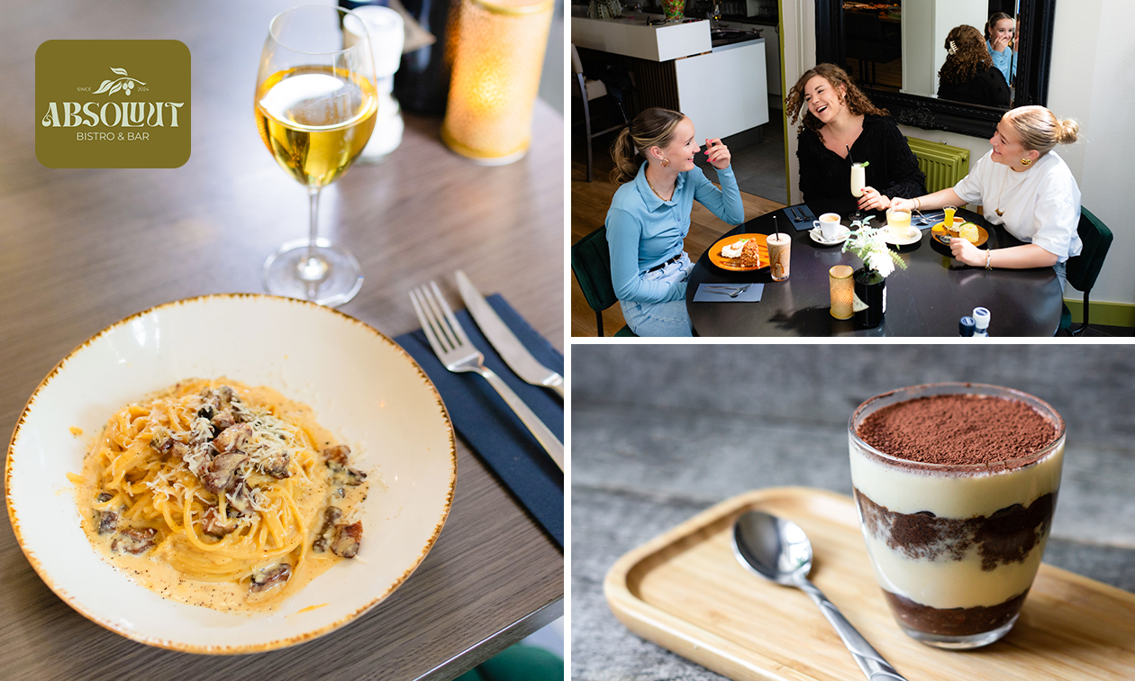 3-gangendiner à la carte bij Absoluut Bistro & Bar
