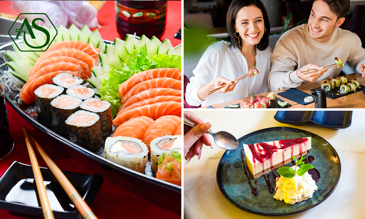 Menu asiatique en 3 services au choix ou menu sushi Bateau pour 2 (52 pcs) près de Lille