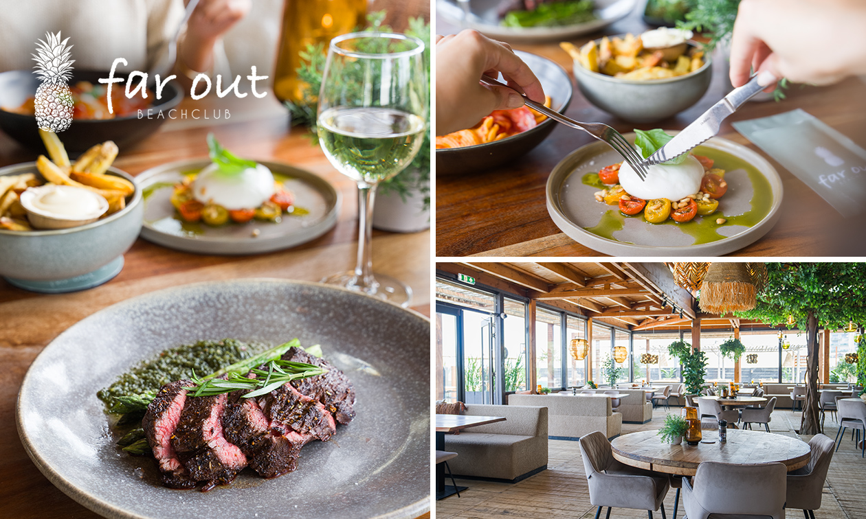 3-gangendiner à la carte bij Beachclub Far Out