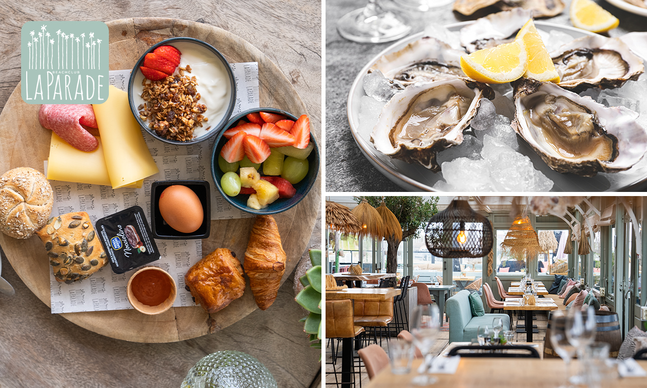 Ontbijtplank, borrelplank of oesters + prosecco op het strand van Kijkduin