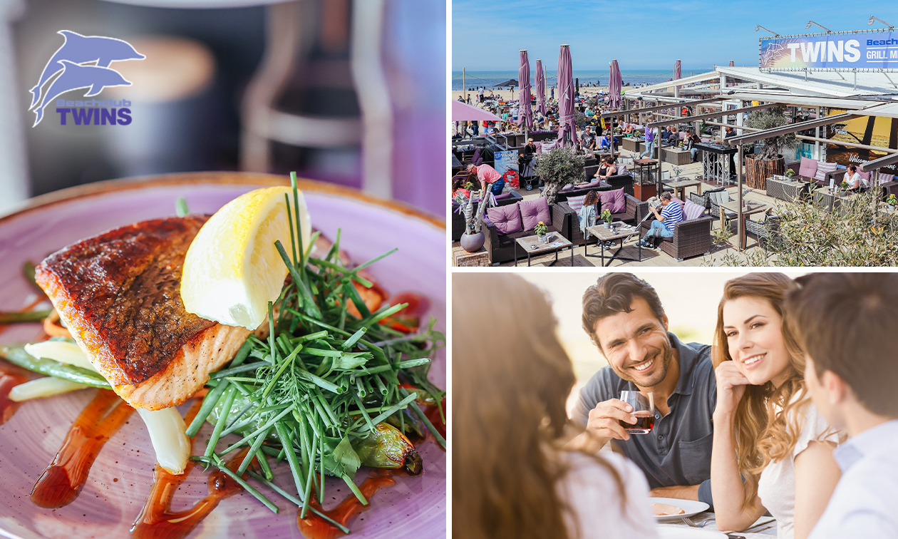 2- of 3-gangen keuzediner aan zee bij Beachclub TWINS