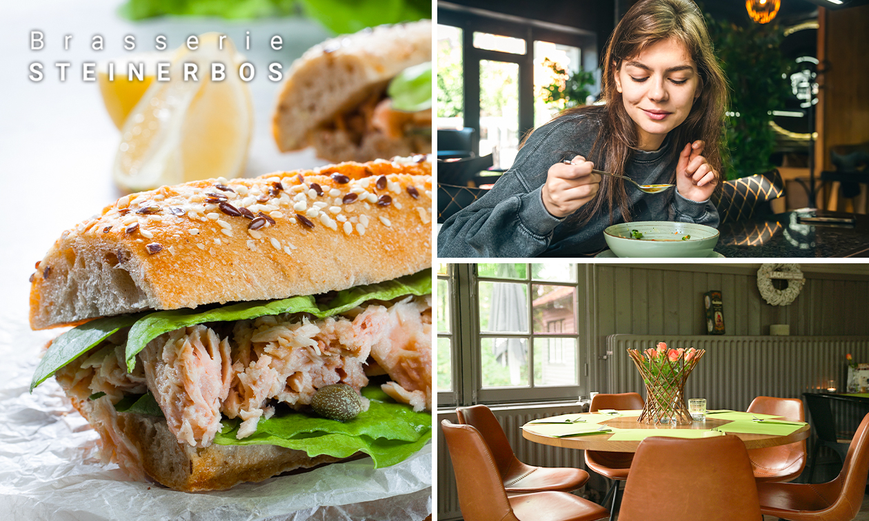 2-gangen keuzelunch bij Brasserie Steinerbos