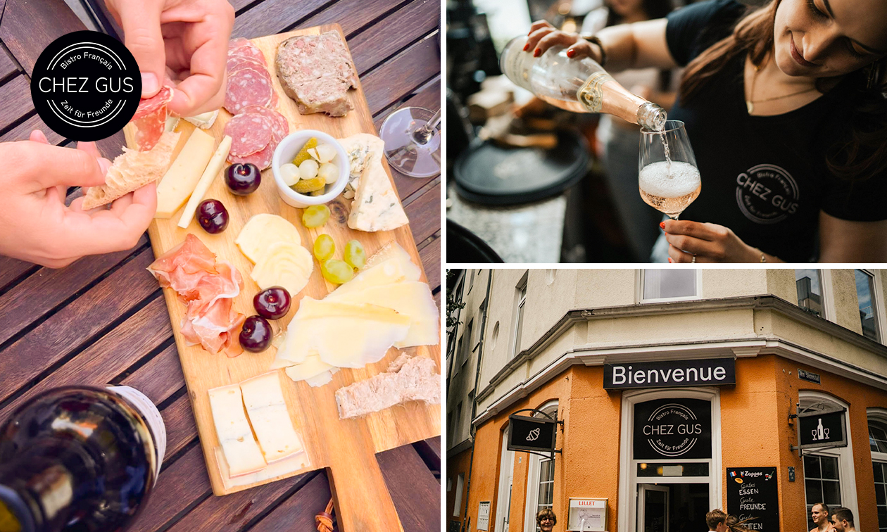 2-Gänge-Mittagsmenü oder französische Käse- oder Wurstplatte + Weiß- oder Roséwein