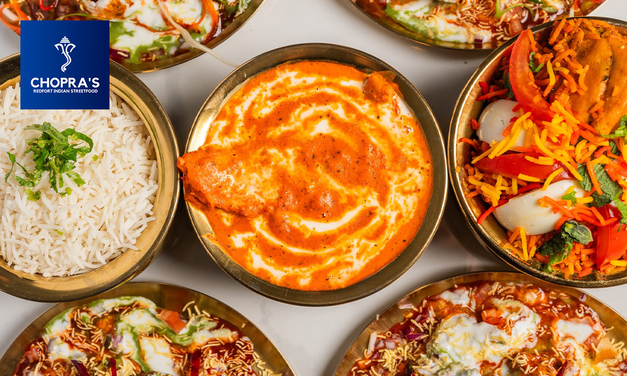 Indiase thali of 3-gangen keuzediner bij Chopra´s Redfort Indian Streetfood