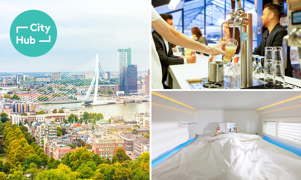 Overnachting voor 2 + late check-out in hartje Rotterdam