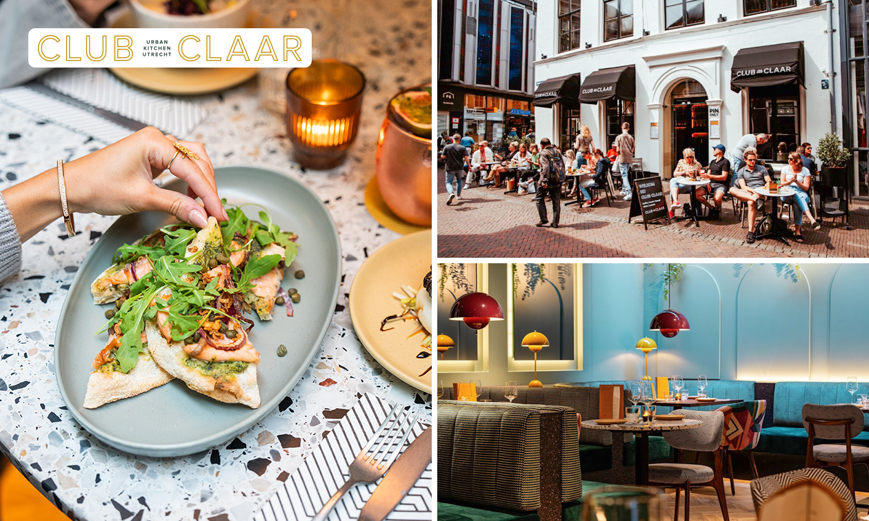 2-gangenlunch bij Club Claar in hartje Utrecht