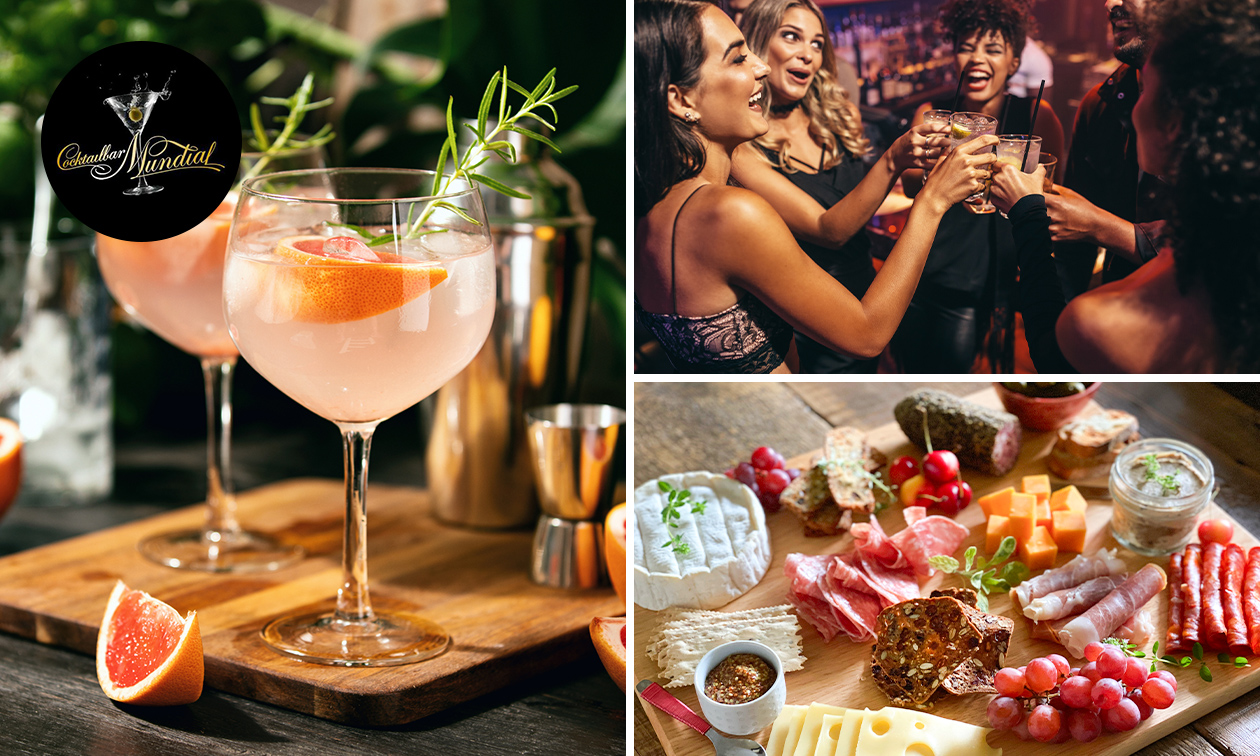 3 cocktails + tapasschaal bij Cocktailbar Mundial