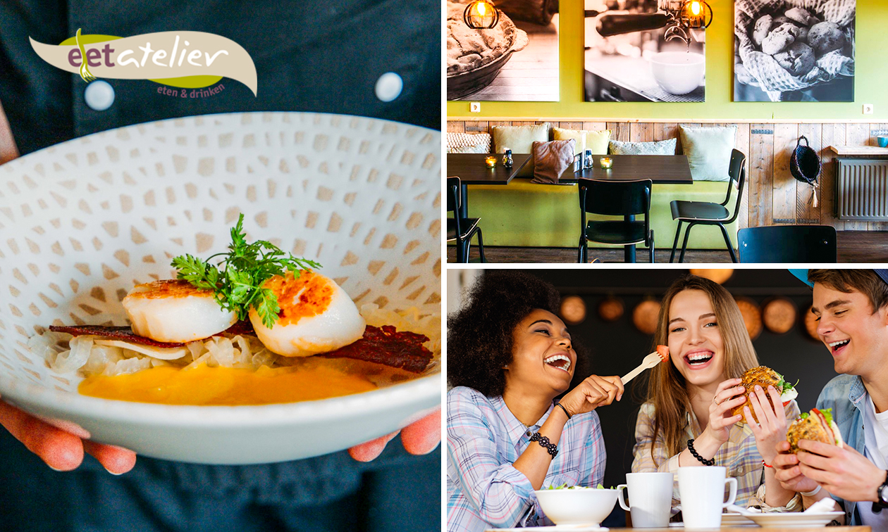 2- of 3-gangenlunch of high tea bij Eetatelier