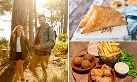 Wandelarrangement + appelflap + koffie/thee + borrelplank