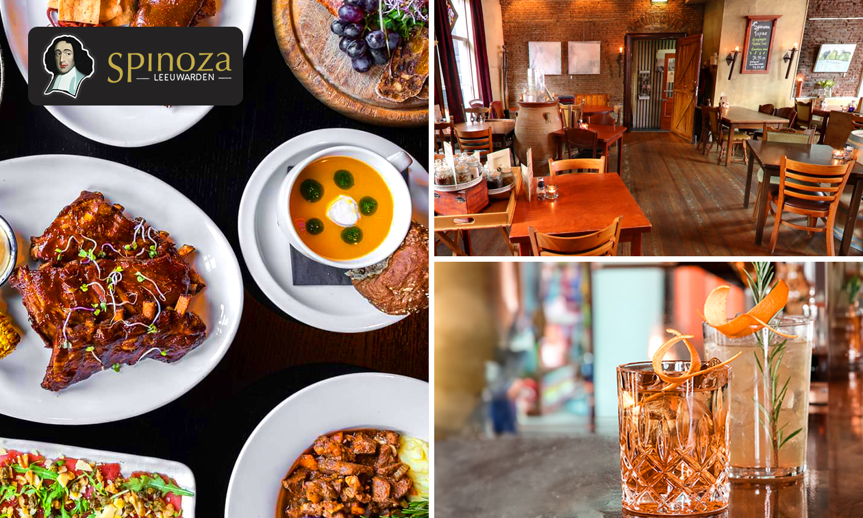 3-gangendiner à la carte + cocktail + moordspel bij Eetcafé Spinoza