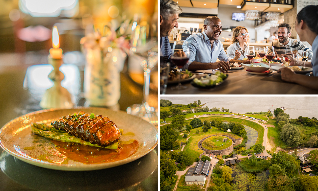 3- of 4-gangen shared dining-diner van de chef bij Fort Vuren