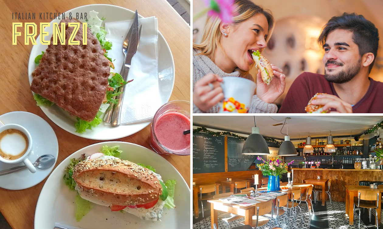 Italiaanse 2-gangen keuzelunch met uitzicht over de Amstel