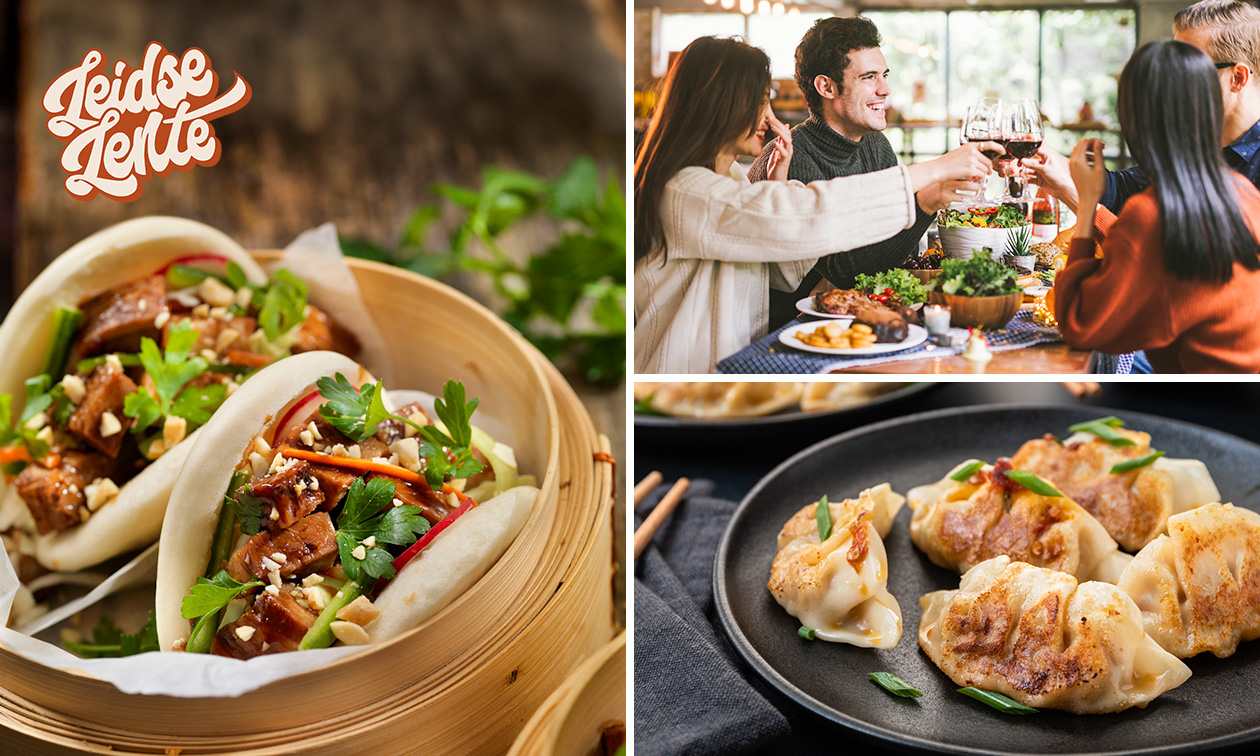 3-gangen shared dining-diner of hoofdgerecht van de chef bij Culture Cafe Leidse Lente