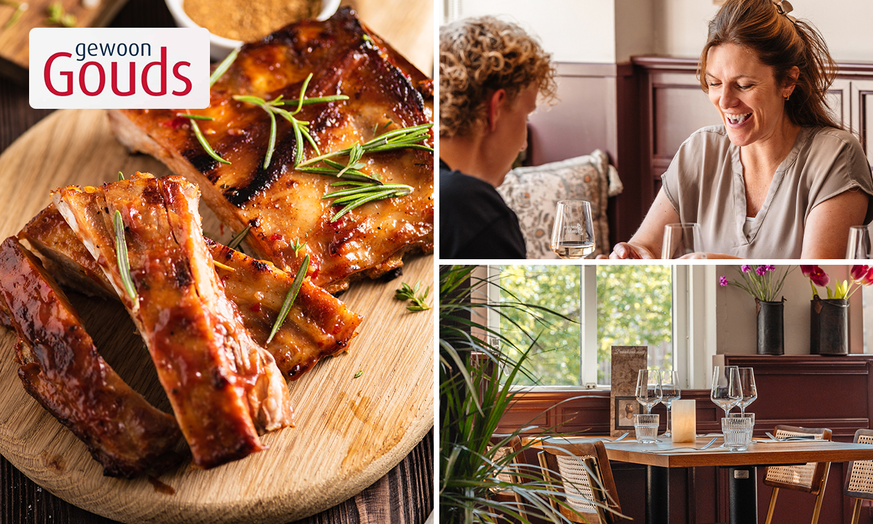 Spareribs, kipsatéschotel of cheeseburger + speciaalbier bij Gewoon Gouds