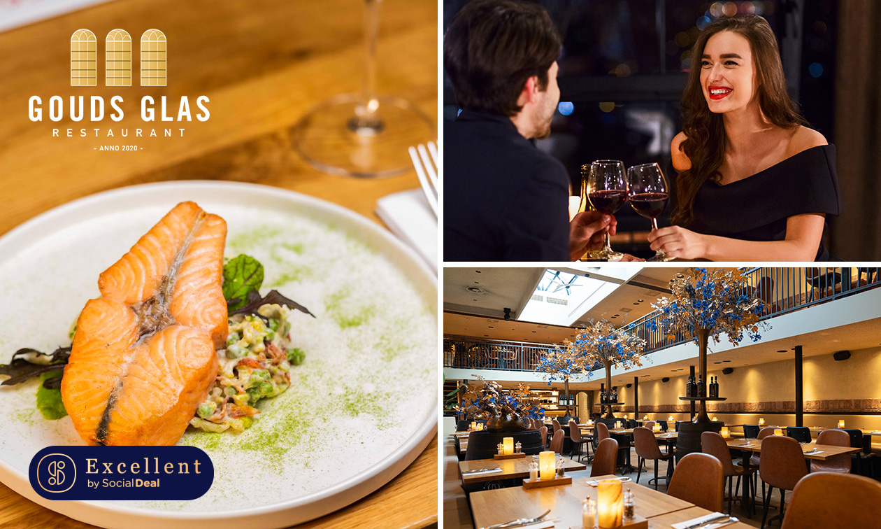 3-gangendiner à la carte + evt. glas bubbels bij Gouds Glas