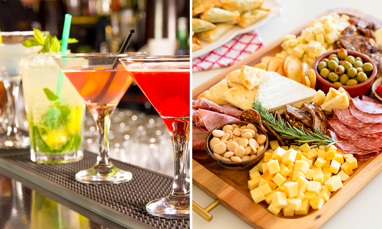 Cocktails (2 p.p.) + borrelplank bij Grand Café Time For You