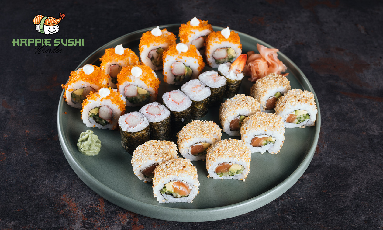 Sushibox (16, 24 of 32 stuks) voor afhaal bij Happie Sushi Wierden