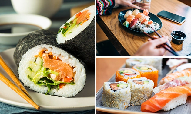 Sushi burrito roll of -box