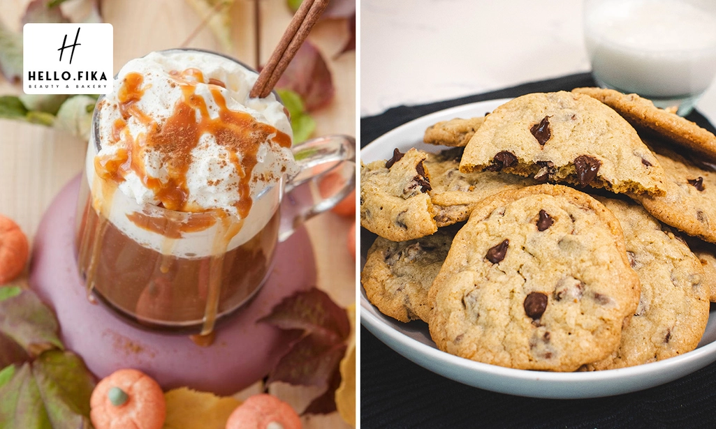Pumpkin spice latte + verse chocolate chip cookie XXL