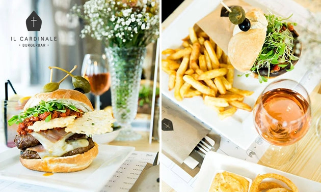 Burger naar keuze + friet bij Il Cardinale Lier