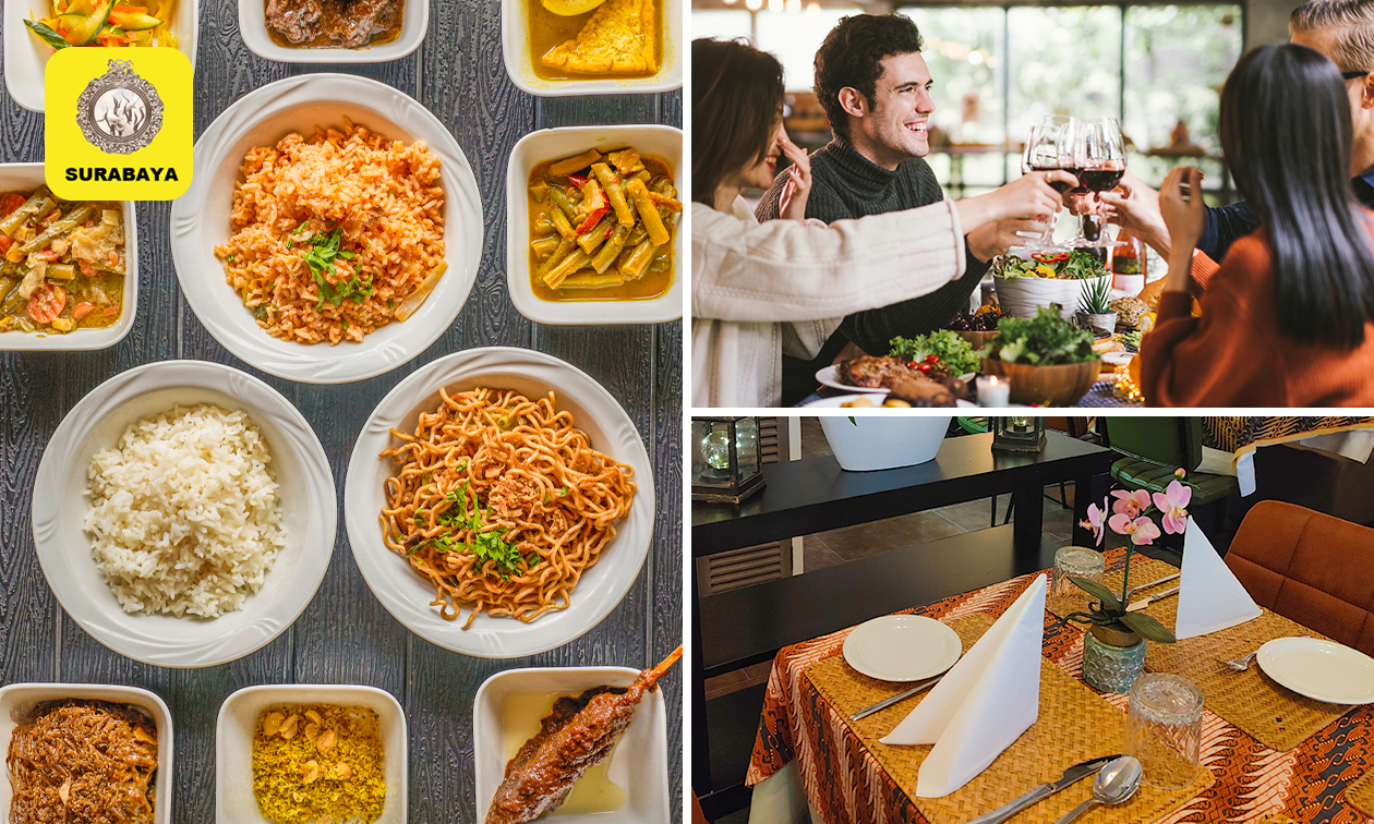 3-gangen rijsttafeldiner bij Surabaya