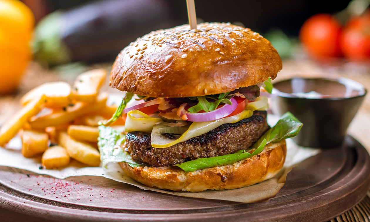 2-Gänge-Burger-Menü bei Kior Restaurant