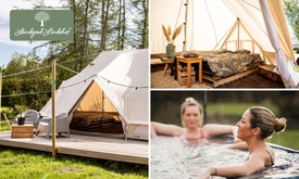 Overnachtingen voor 2 + hottub + wijn in een glampingtent