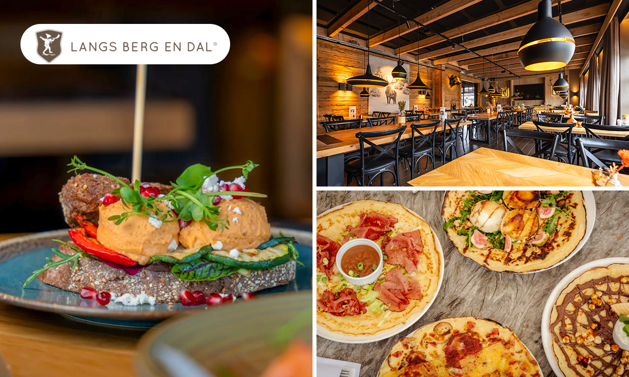 2-gangen keuzelunch, ontbijt of pannenkoek + softijs bij Langs Berg en Dal