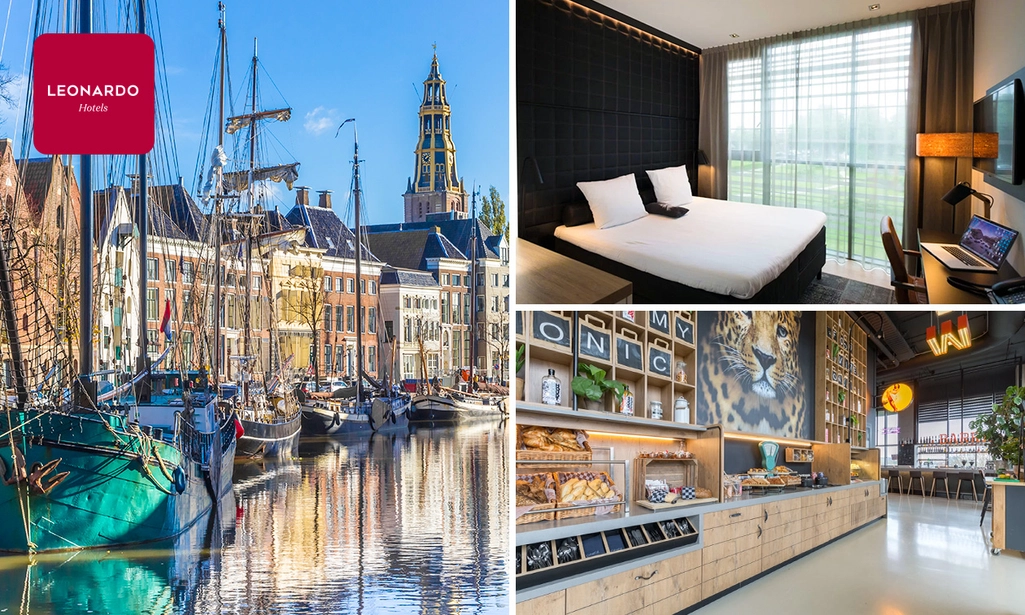 Overnachting voor 2 + ontbijt + parkeren + late check-out + evt. diner in Groningen