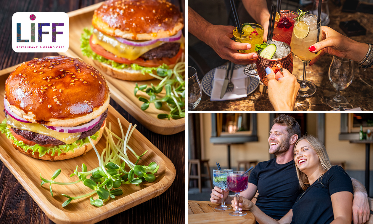 Burger + cocktail of gin tonic bij Liff in Assen