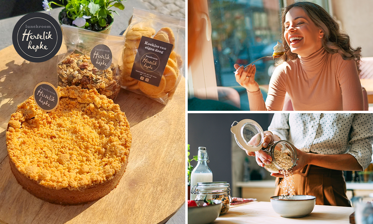 Voor afhaal: appeltaart + koekjes + granola bij Lunchroom Hertelik Hepke