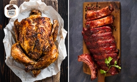 Mixed grill, gegrilde kip of spareribs afhalen bij Mister Ribs
