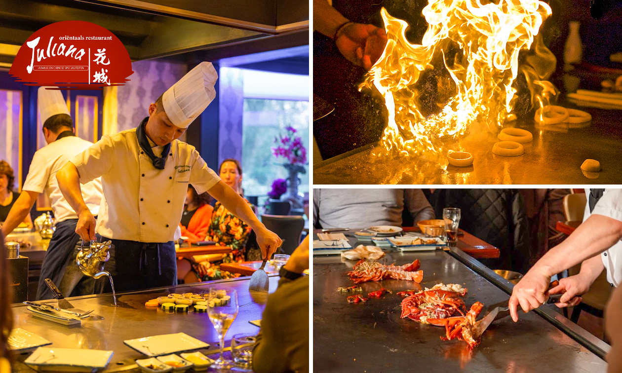 4- of 10-gangen teppanyaki-diner bij Oriëntaals Restaurant Juliana