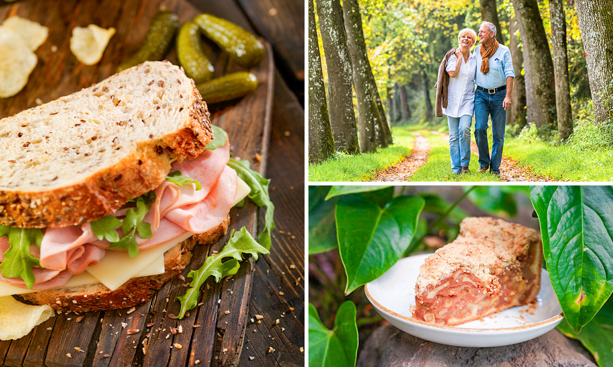 Wandelarrangement + warme drank + gebak + lunchplank