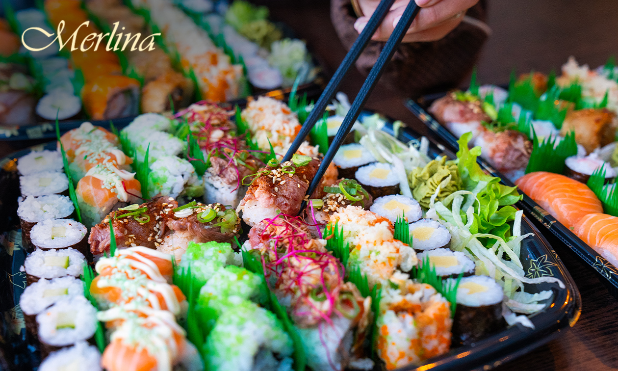 Sushibox (22, 28, 43 of 44 stuks) voor afhaal bij Merlina