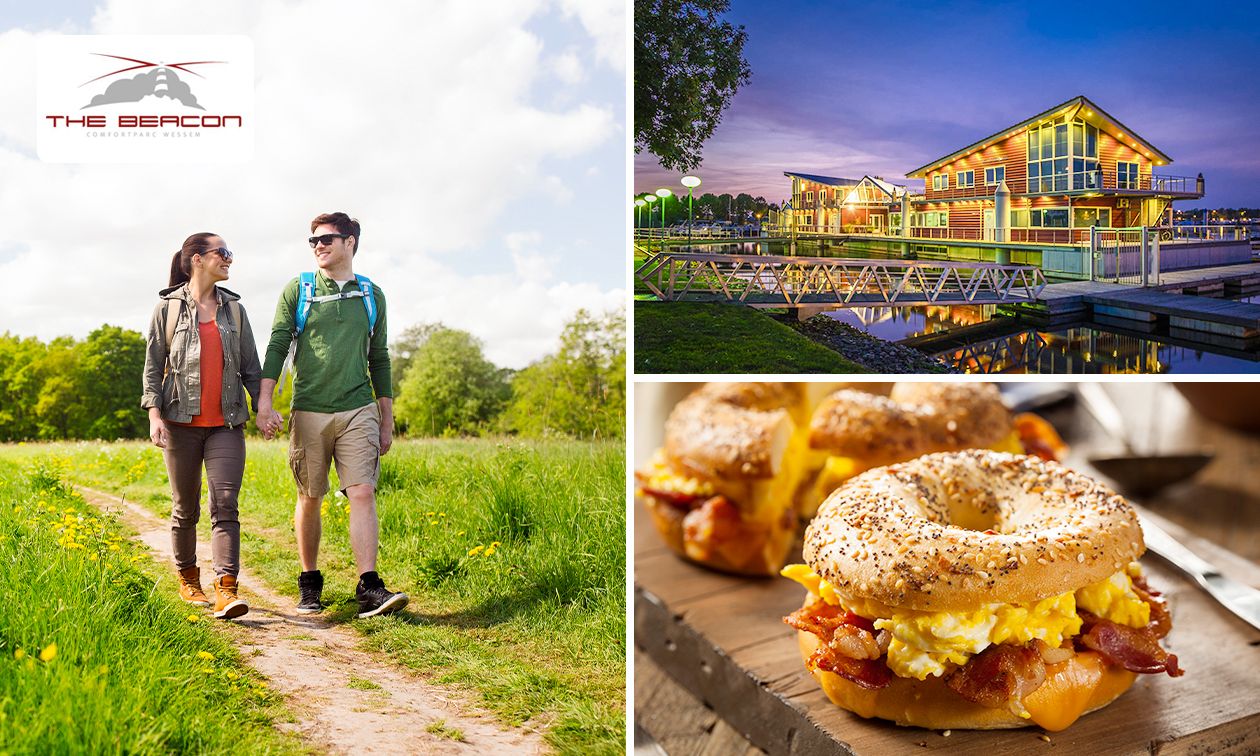 Wandelarrangement + koffie/thee + gebak + 2-gangenlunch bij Restaurant The Beacon