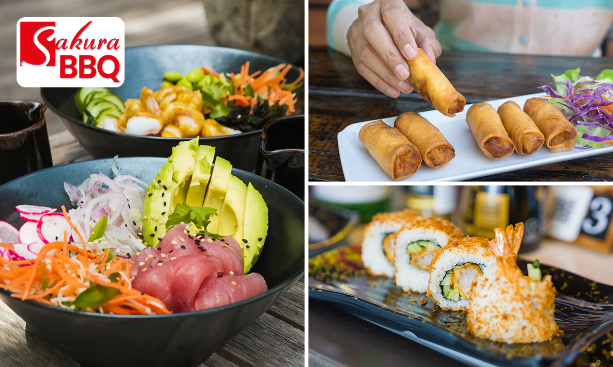Sushibox (32 of 51 stuks) of 2 pokebowls + drankjes voor afhaal bij Sakura Koreaanse BBQ