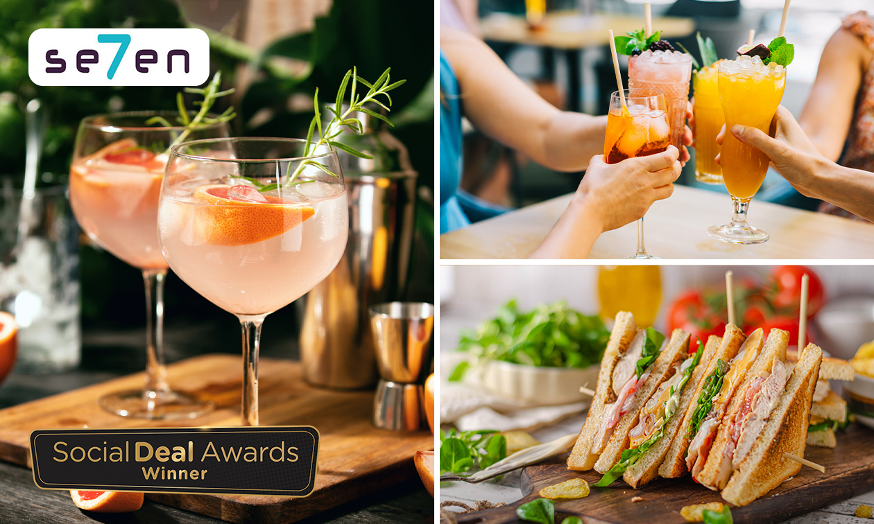 2 cocktails + gerecht naar keuze bij Se7en Utrecht