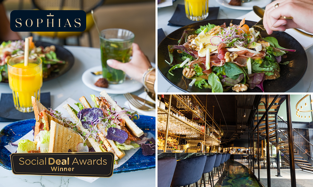 2-gangen keuzelunch + koffie + verse jus d'orange bij Sophias