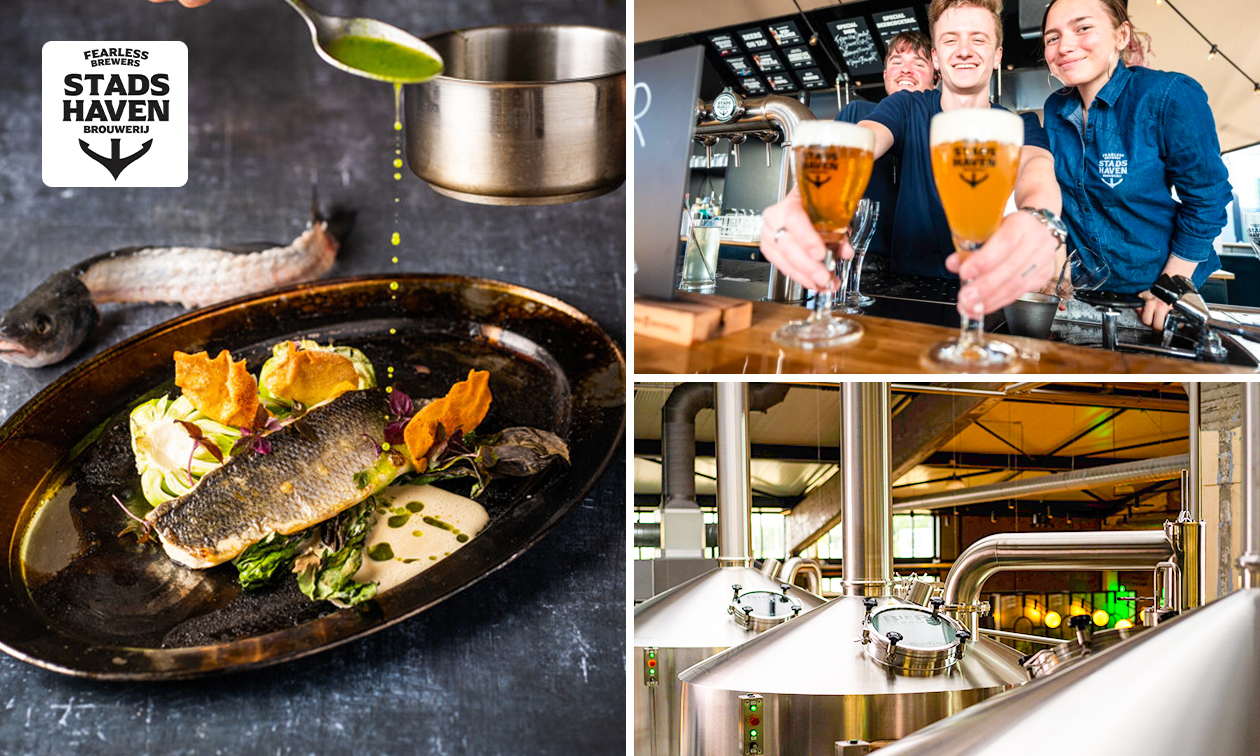 Tour door Stadshaven Brouwerij + borrelplank of 3-gangendiner