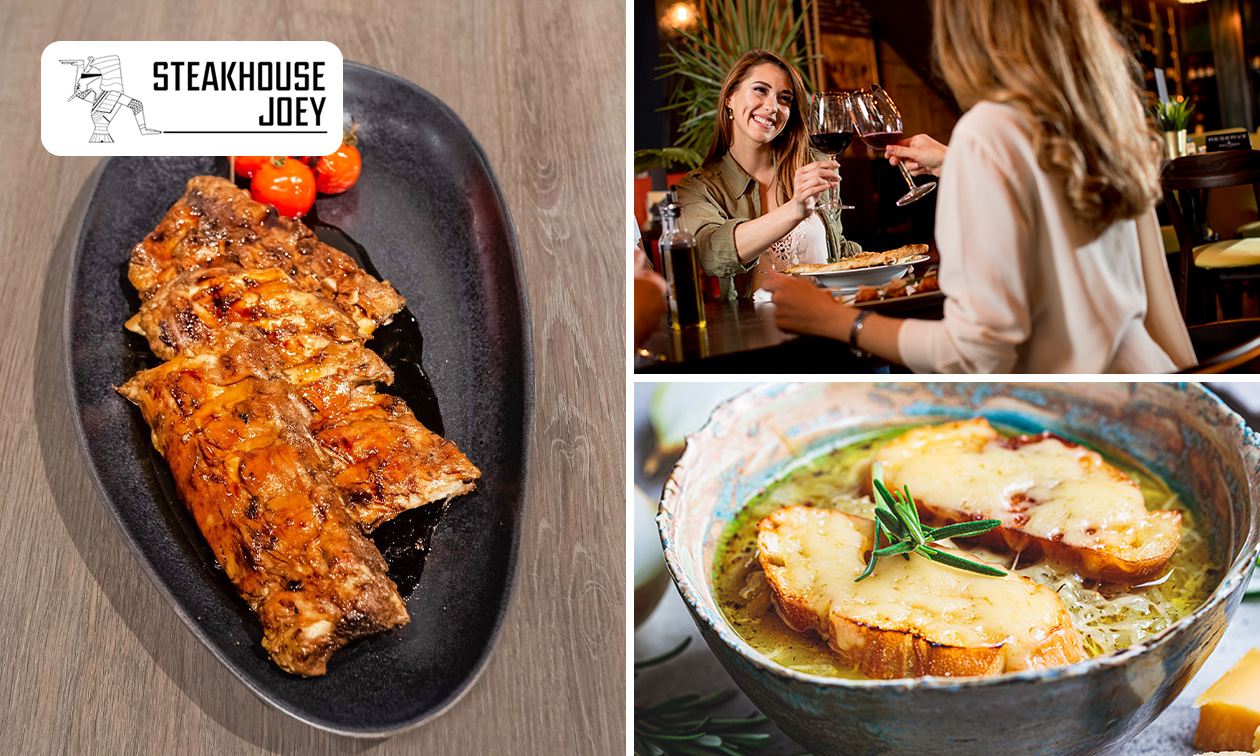 3-gangendiner à la carte of All-You-Can-Eat spareribs bij Steakhouse Joey