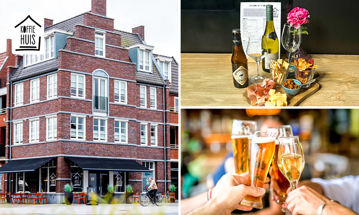 Borrelarrangement incl. wijn/bier + borrelplank ´t Koffiehuis Rosmalen