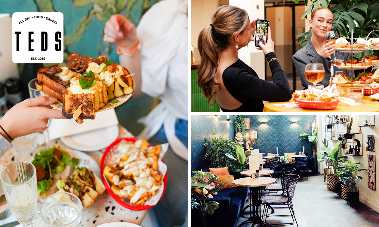 High tea (1,5 uur), shared brunch of ontbijt bij Teds