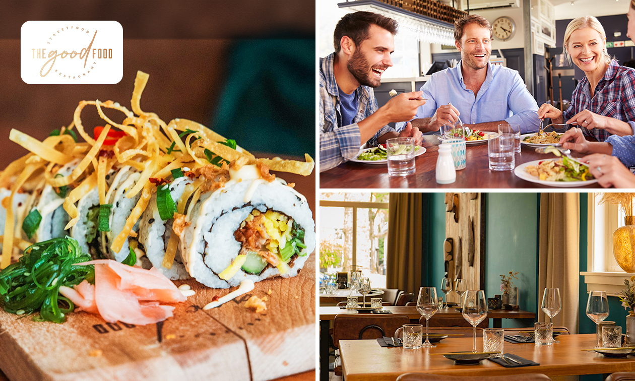 3-gangen tafeldiner met onbeperkt streetfood (2,5 uur) bij The Good Food