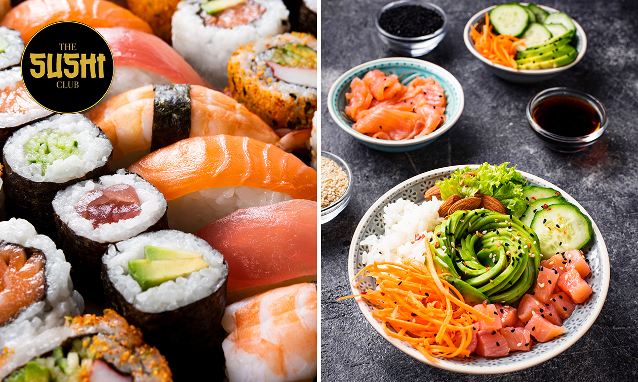 Sushibox naar keuze (2 pokébowls of 24 of 40 stuks sushi) van The Sushi Club