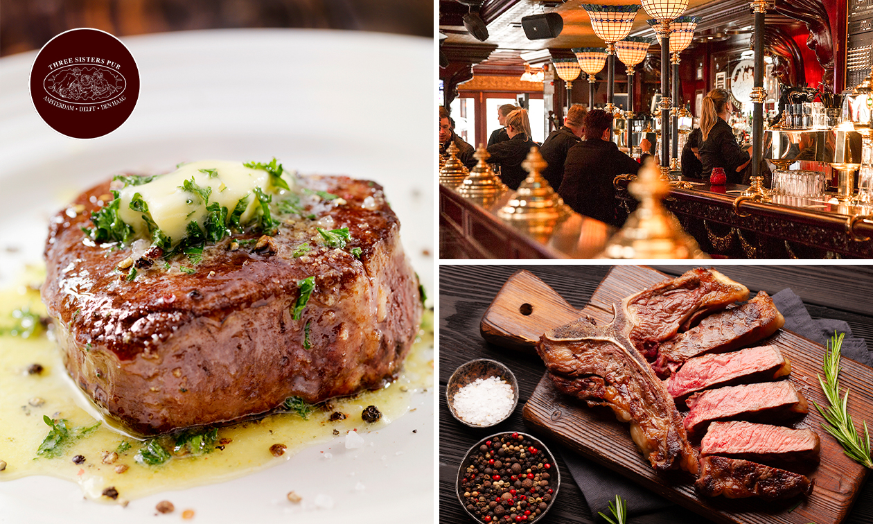 T-bone steak voor 3-gangen keuzediner in hartje Den Haag
