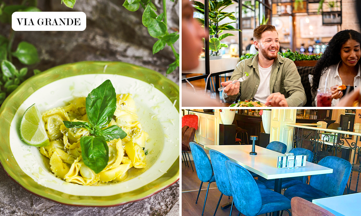 3-gangen keuzediner + brood met dips bij Via Grande