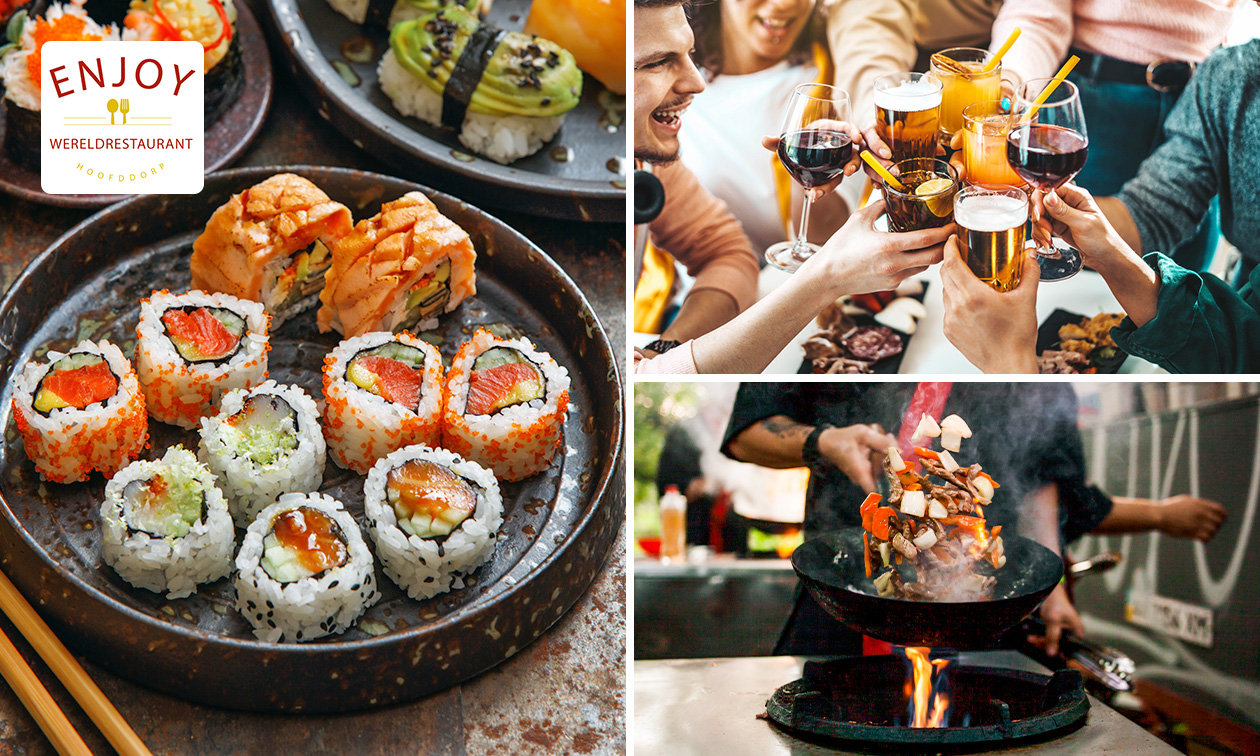 All-You-Can-Eat & -Drink (3 uur) bij Wereldrestaurant Enjoy